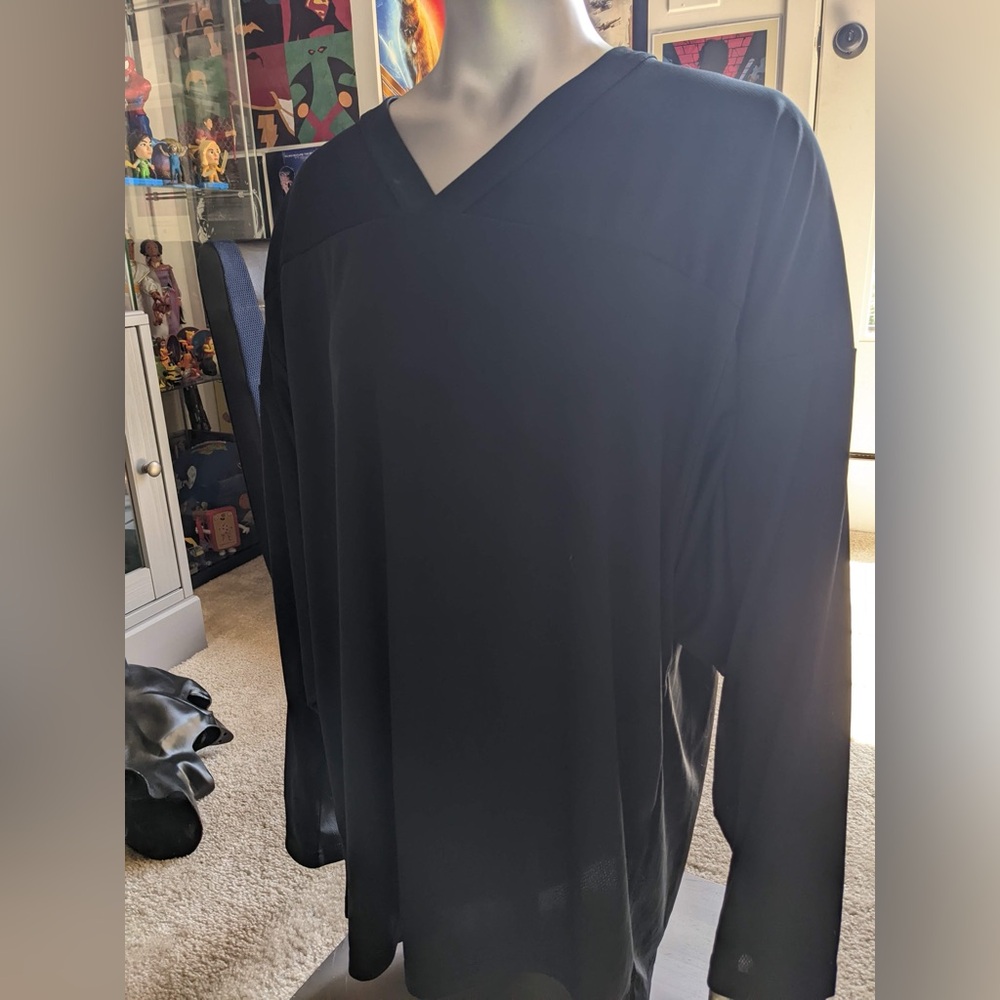 Mens CCM Hockey Practice Shirt Sz M Medium Black Long Sleeve Goalie Jersey